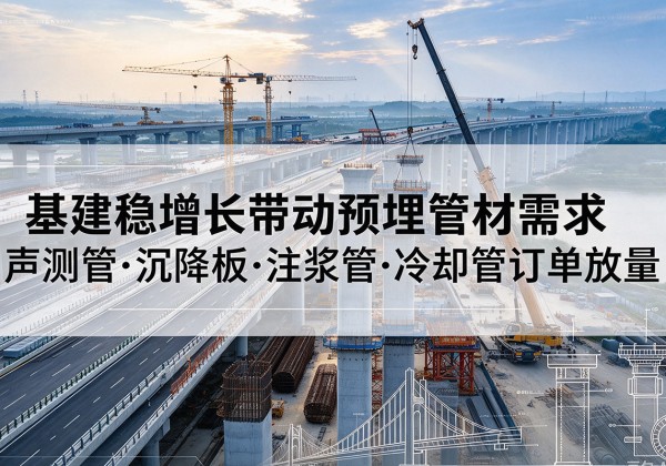 鄄城基建稳增长带动预埋监测管材需求，声测管、沉降板、注浆管订单持续放量